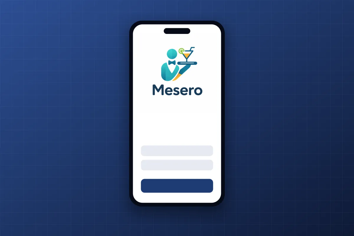 La app Mesero en un móvil