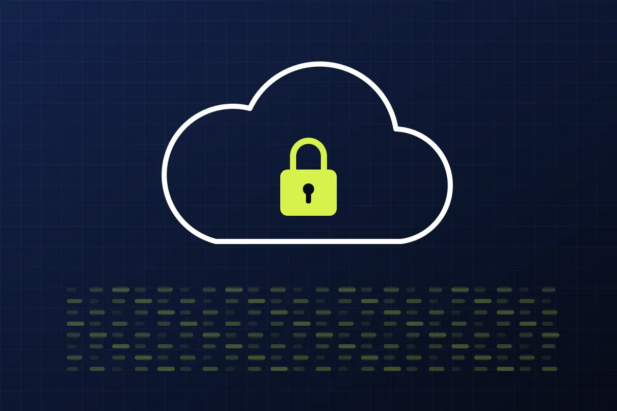 Portada de MiniCloud: nube con candado sobre datos cifrados