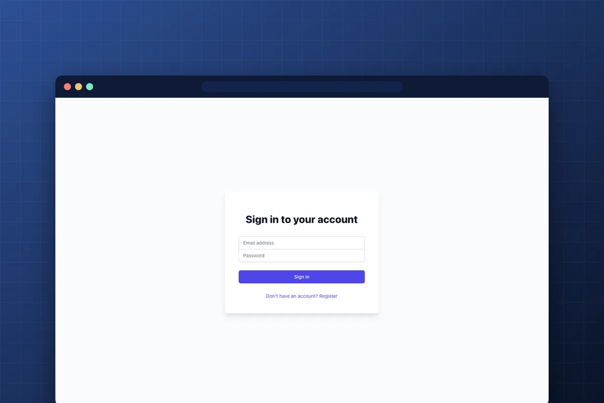 Pantalla de inicio de sesión de TaskFlow en el navegador